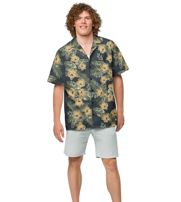 Floral Tropical Button-Up Summer Hawaiian Shirt