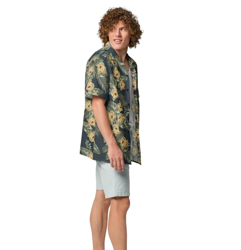 Floral Tropical Button-Up Summer Hawaiian Shirt