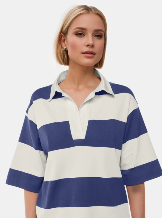 Cotton Color Block Collar Luxury Polo Shirt