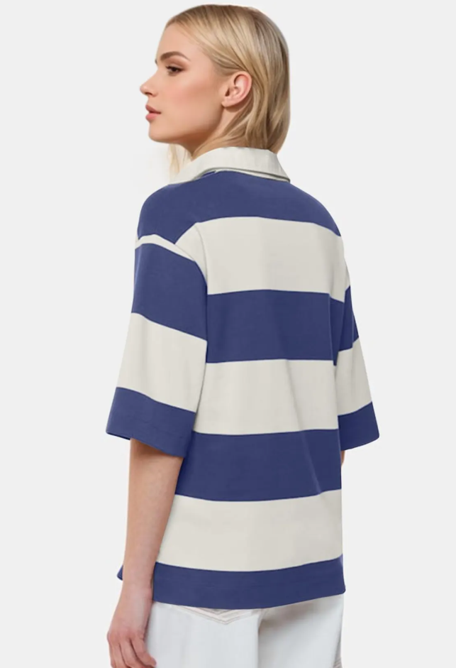 Cotton Color Block Collar Luxury Polo Shirt