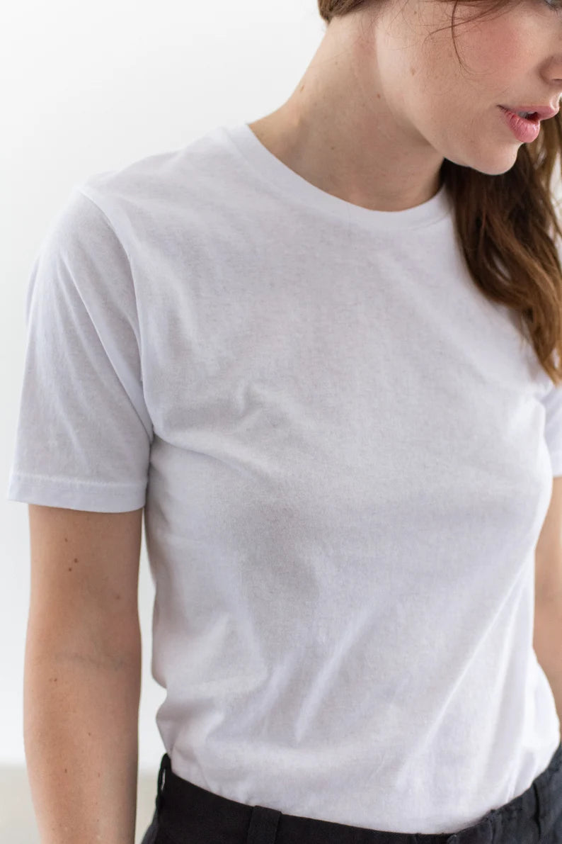 The Marseille Tee - Super Soft Deadstock Modern Cotton White Crew Neck T-Shirt
