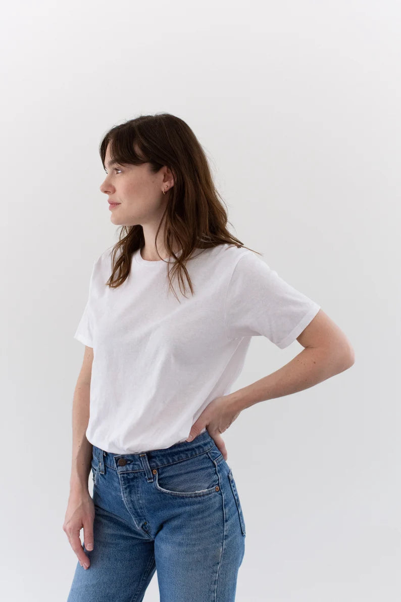 The Marseille Tee - Super Soft Deadstock Modern Cotton White Crew Neck T-Shirt