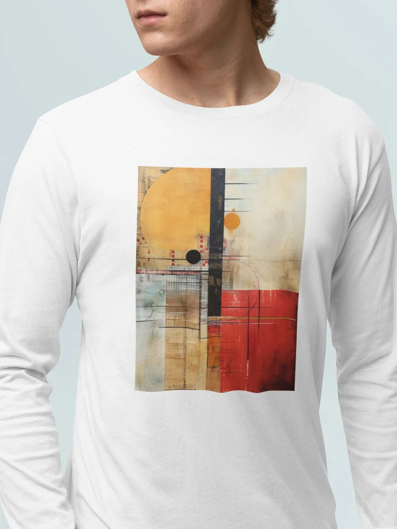 Original Art Unisex Long Sleeve Tee - Slim Fit Unique Abstract Art Graphic T-Shirt