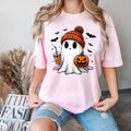 Cute Ghost and Pumpkin Womens Shirt