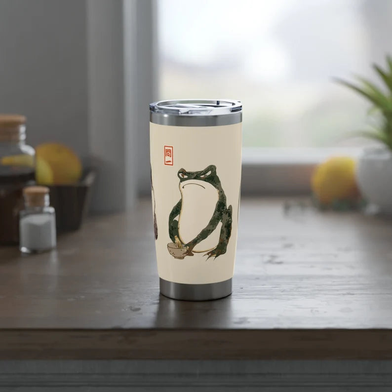 Hoji Frogs Stainless Steel Tumbler - Vintage Japanese Art Insulated Travel Mug