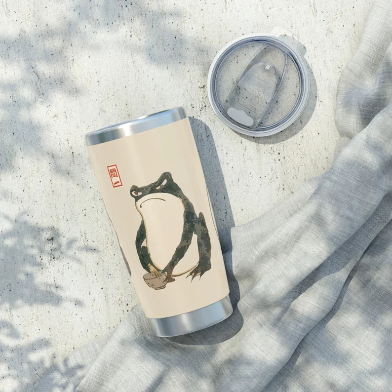 Hoji Frogs Stainless Steel Tumbler - Vintage Japanese Art Insulated Travel Mug