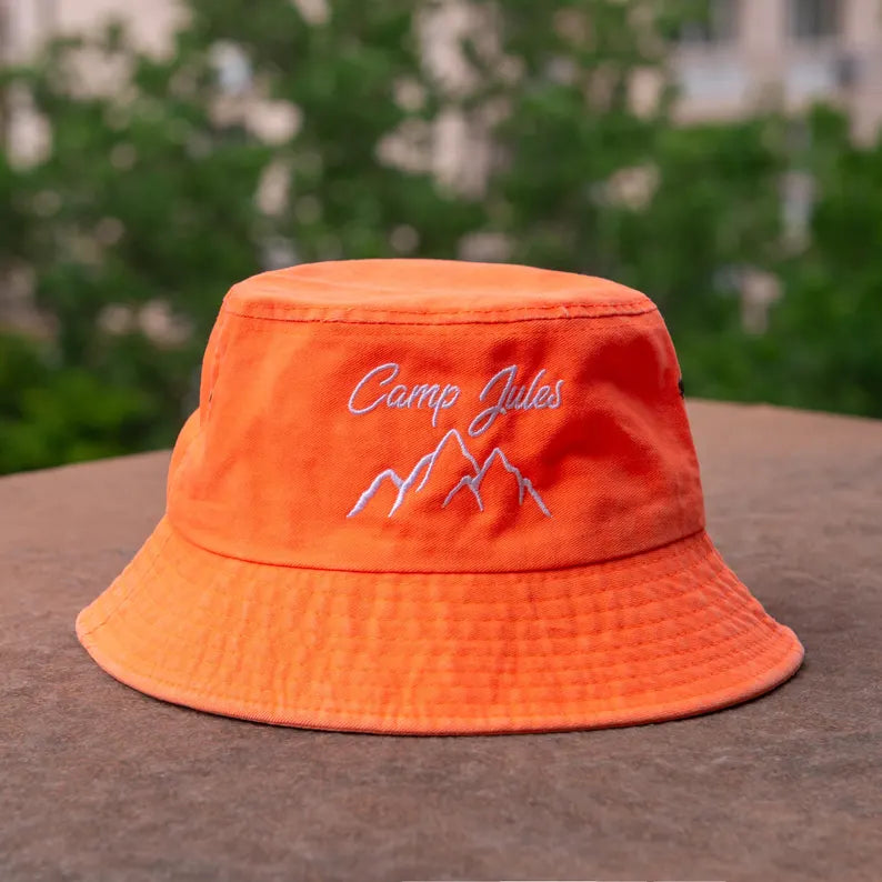Customized Embroidered Daisy Bucket Hat - Personalized Text Summer Beach & Vacation Travel Hat