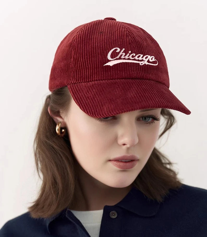 Custom Corduroy Baseball Cap - Personalized Handmade Warm Winter Hat & Gift for Mom