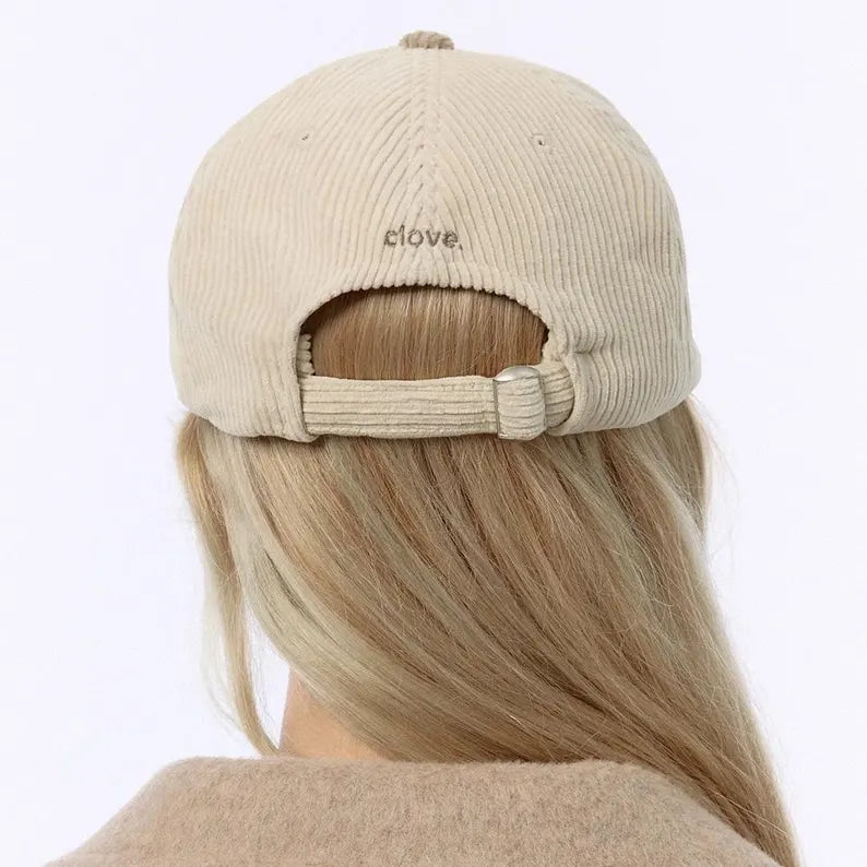 Custom Corduroy Baseball Cap - Personalized Handmade Warm Winter Hat & Gift for Mom