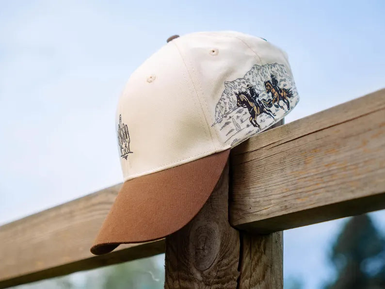 Western Embroidered Cap - Unisex Vintage Cowboy Hat & Rodeo Country Style Trucker Strapback