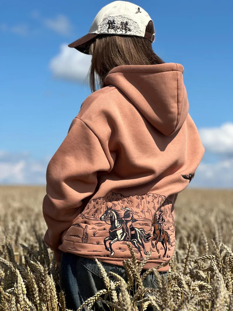 Western Embroidered Cap - Unisex Vintage Cowboy Hat & Rodeo Country Style Trucker Strapback
