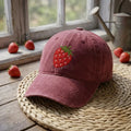 Cute Strawberry Embroidered Baseball Cap