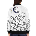 Minimalist Landscape Women's Bomber Jacket - Modern Scenic Art Outerwear