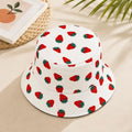 Strawberry Bucket Hat - Summer Sun Fisherman Cap, Lightweight Polyester Beach Travel Headwear