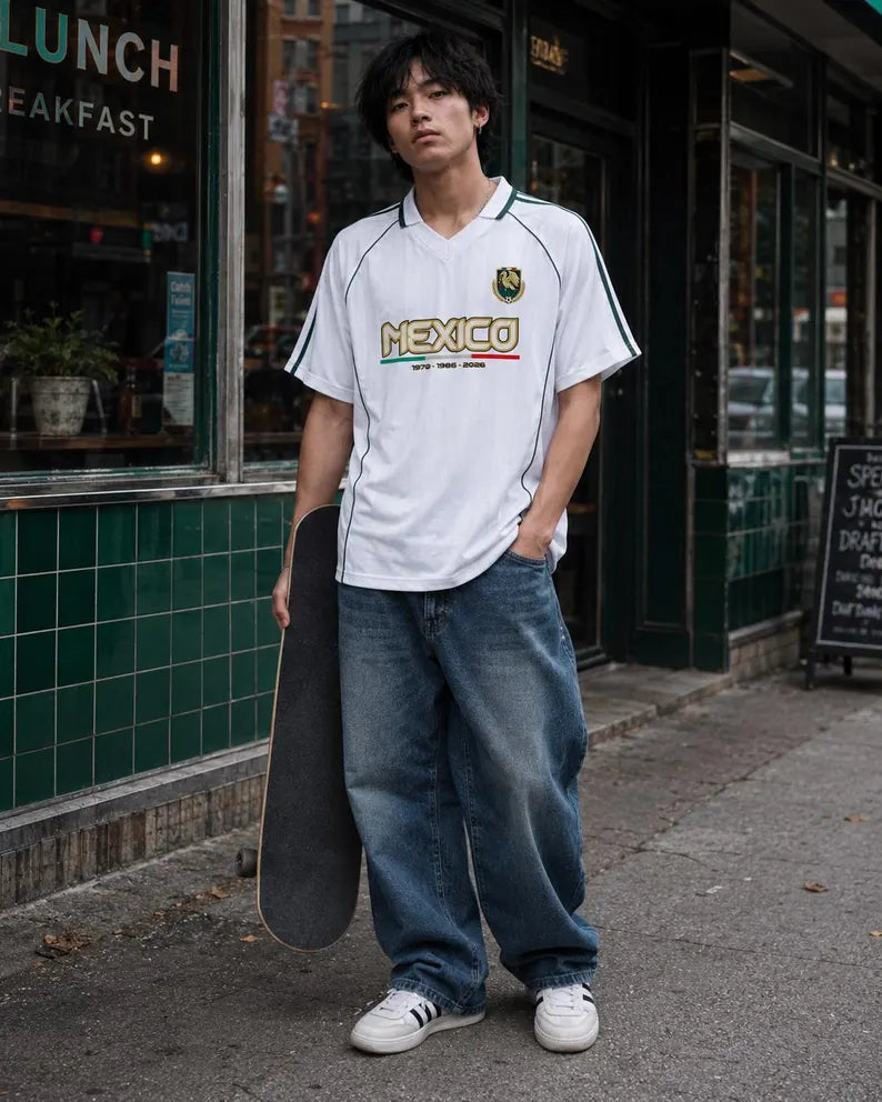 Retro Mexico Soccer Jersey - Vintage Football Shirt, 90s Streetwear Style Graphic Tee