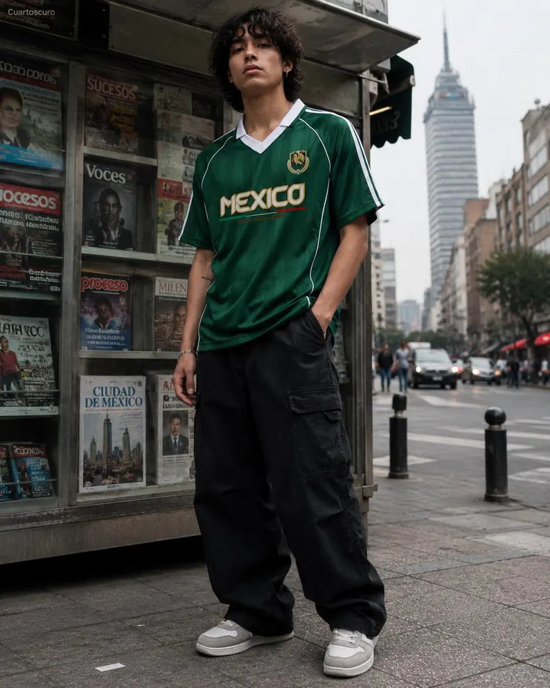 Retro Mexico Soccer Jersey - Vintage Football Shirt, 90s Streetwear Style Graphic Tee
