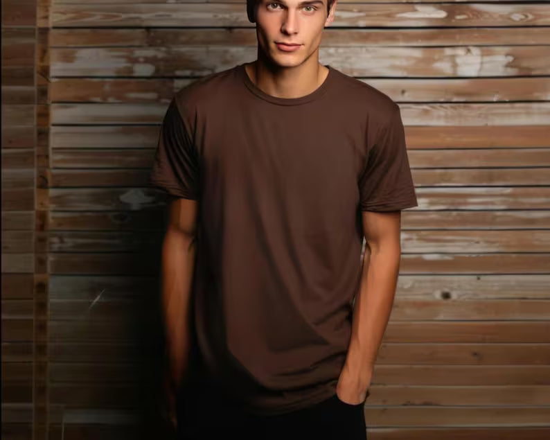The Minimalist Basic T-Shirt in Dark Chocolate Brown Cotton