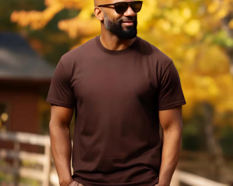 The Minimalist Basic T-Shirt in Dark Chocolate Brown Cotton