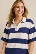 Cotton Color Block Collar Luxury Polo Shirt
