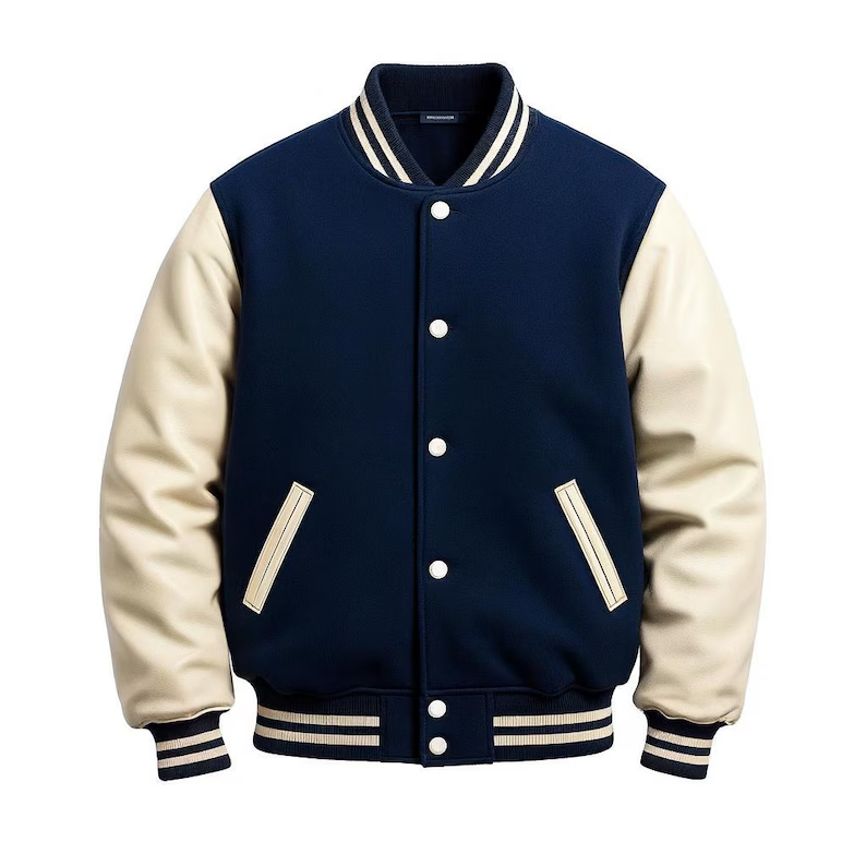 Oversized Leather Varsity Jacket Retro College Style